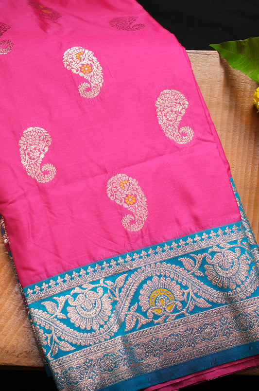 Gulabi Sparsh- Mirpur katan silk Saree