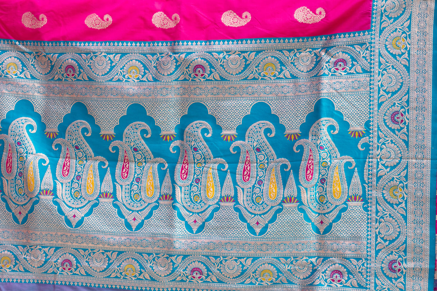 Gulabi Sparsh- Mirpur katan silk Saree