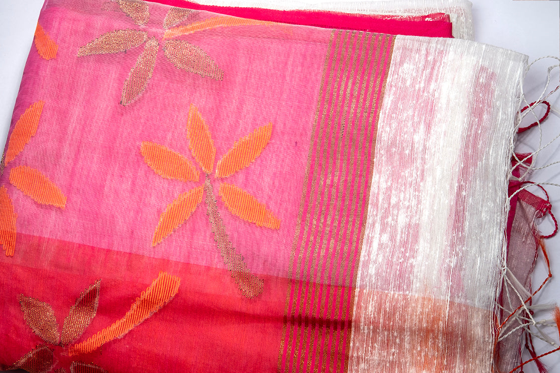 Narangi Advitiyata - 3D Matka silk Saree