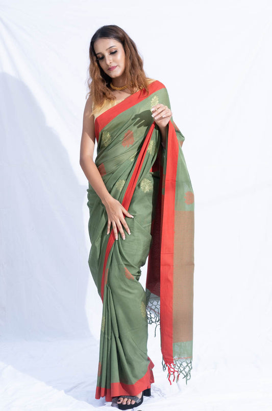 Aranyak- Pata Khadi Saree