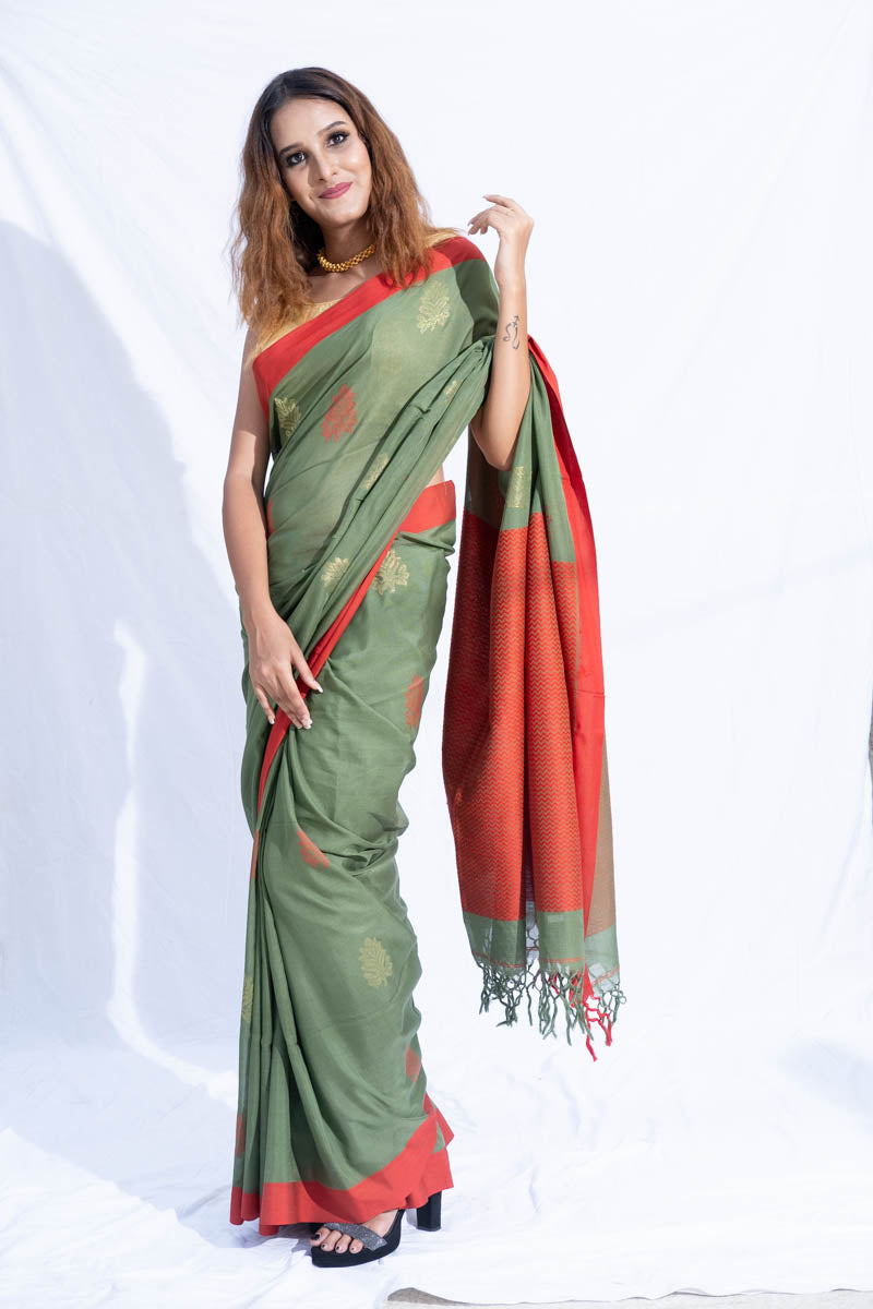 Aranyak- Pata Khadi Saree