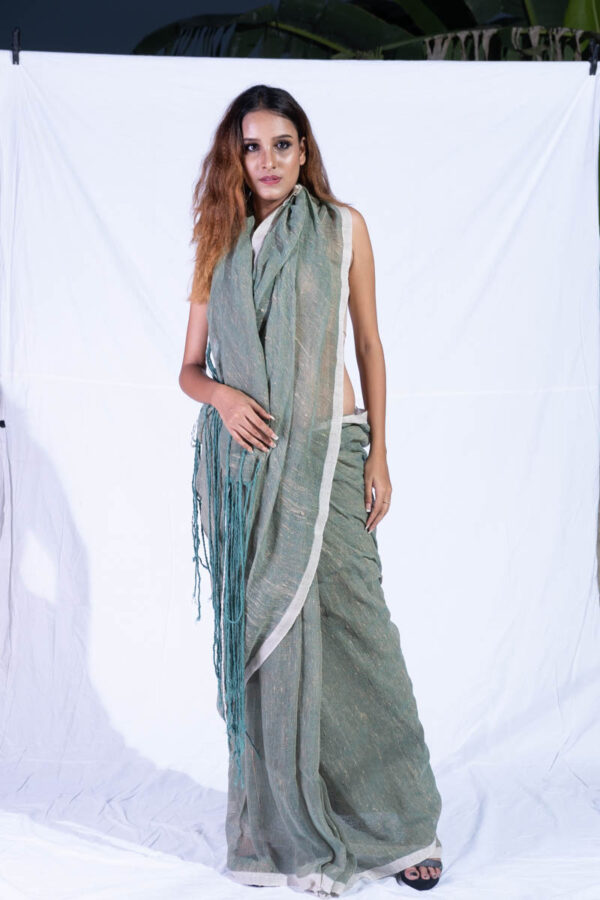 Jute whiteborder Saree