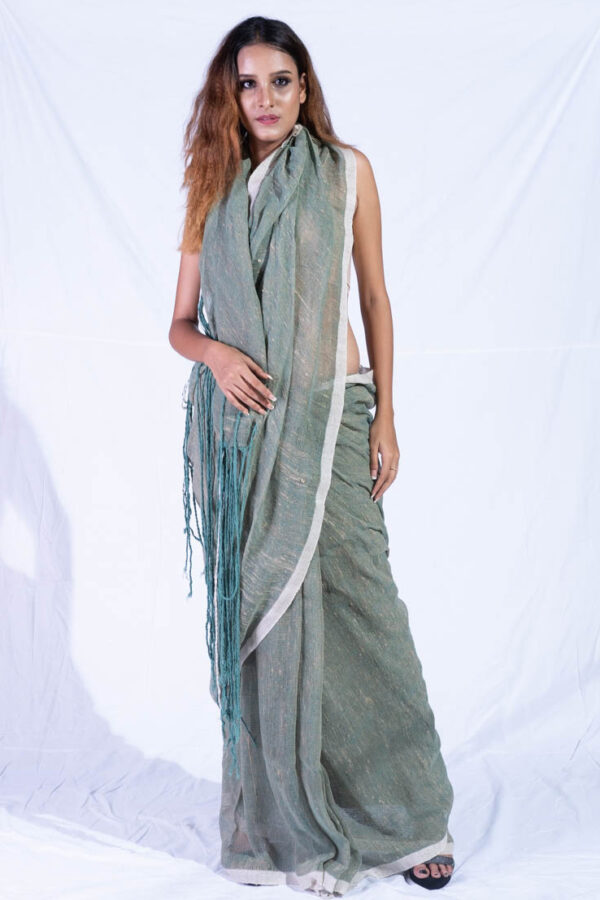 Jute whiteborder Saree
