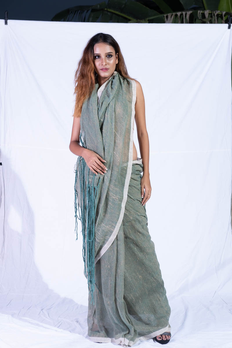 Jute whiteborder Saree