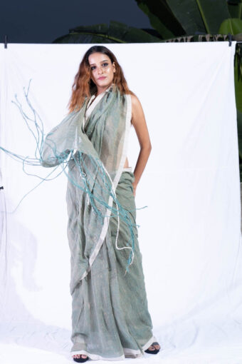 Jute whiteborder Saree