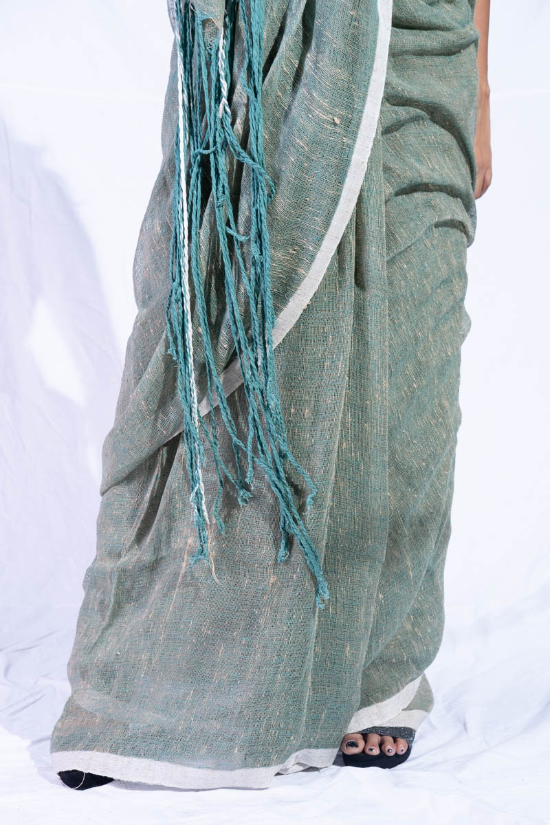 Jute whiteborder Saree